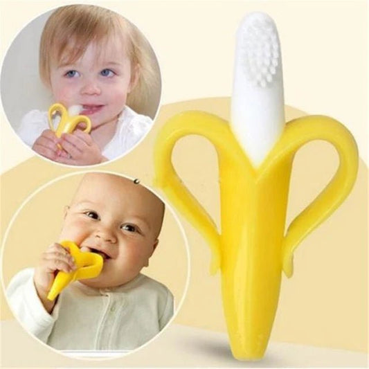 Brosse a dent d'apprentissage en silicone pour bebe